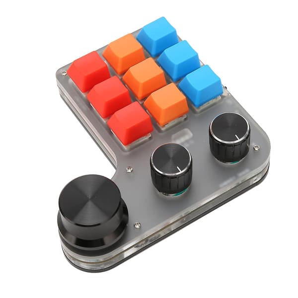 SBSGV Mini Custom Keypad 9 Taster 3 Knapper Programmerbar RGB Baggrundsbelyst Programmerings Makro Keypad til Computer Gaming Software