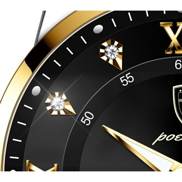 POEDAGAR Herreur vandtæt lysende kalender koreansk version quartz ur Gold