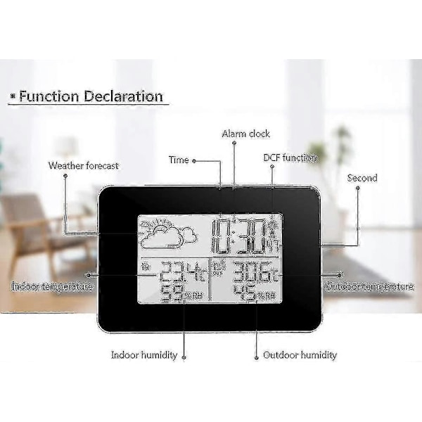 Bn-trådlös Väderstation Digital Väderstation Inomhus Och Utomhus Väderstation Prognos Termometer Sensor Klocka Hem Hygrometer