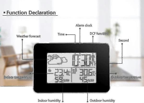 Bn-trådløs værstasjon digital værstasjon innendørs og utendørs værstasjon prognose termometer sensor klokke hjem hygrometer