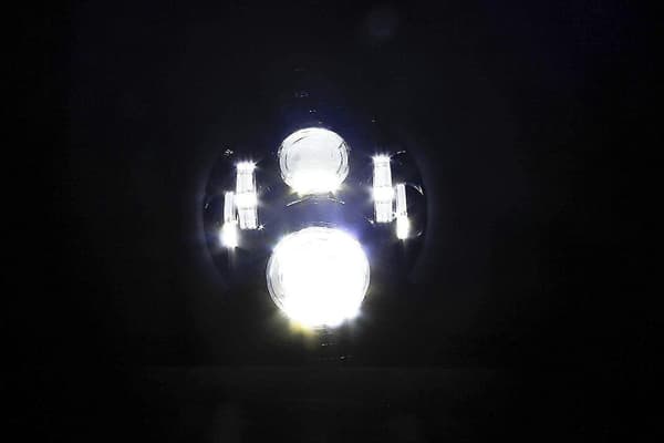 Motorcykel Harley Davidson 7 Tommer LED Forlygte med DRL Blinklys - Sort (1 Stk)
