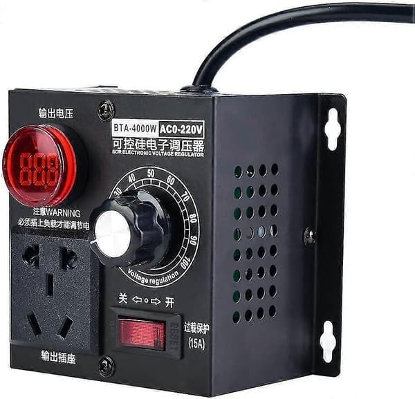 Dimmer, AC 220v 9a 4000w SCR Spenningsregulator Motorvifte Regulator Hastighetskontroller Dimmer