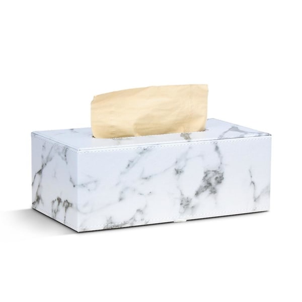 Suorakaiteen muotoinen marmori Pu-nahkainen kasvopaperilaatikon cover Lautasliinapidike Paperipyyhe-annostelija