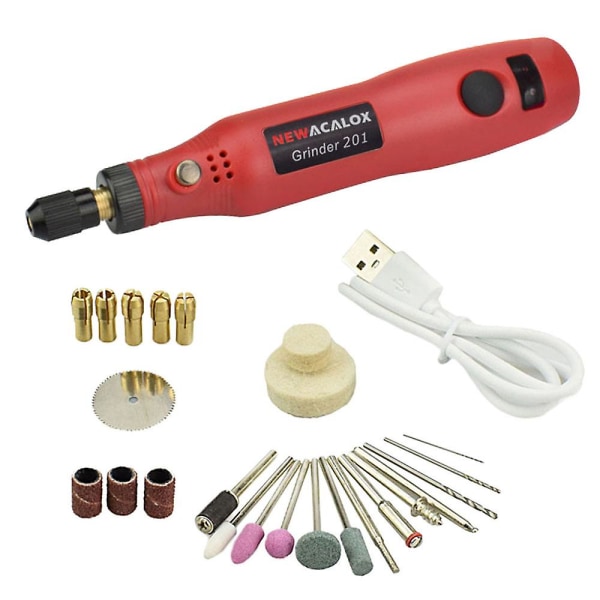 10w Hobby Craft Mini Drill Grinder Tool Set Modeling Polishing Drilling - Red