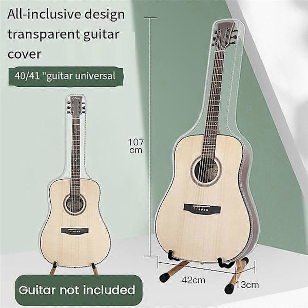 Gitarr Dammskydd Transparent Genomskinlig Dammsäker Vattentät Akustisk Elektrisk Gitarrskydd Prot
