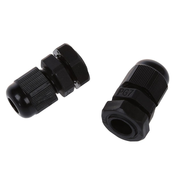 30 stk Pg7 Vanntett kobling Gland Black For 4-7mm Diameter Kabel