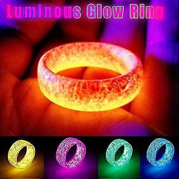 Lysende Glow Ring, der Gløder i Mørket, Unisex Dekoration, Fluorescerende Ring Smykker til Kvinder og Mænd, Blå