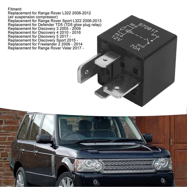 Luftfjæringskompressor-relé 12W 70A LR023964 for Range Rover L322 2006 til 2012