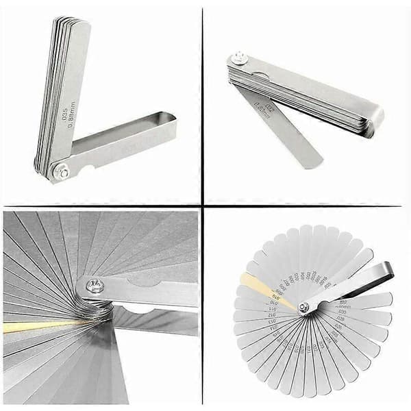 Følerbladsæt, 32 blade rustfrit stål ventilshimsæt, metrisk/imperial markering, til måling af spaltebredde, til motor/tændrør/ventiler