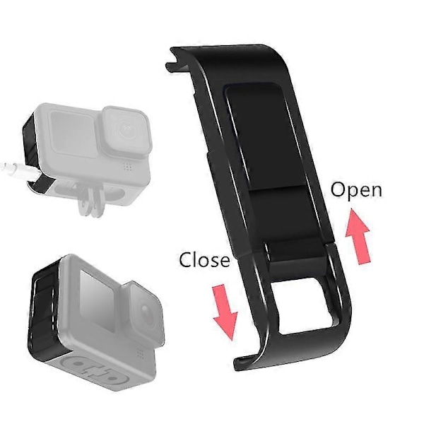 Alumiininen sivuluukku, yhteensopiva GoPro Hero 9 10 11 -kameroiden kanssa, irrotettava vara-akkuluukku Type-C-portilla