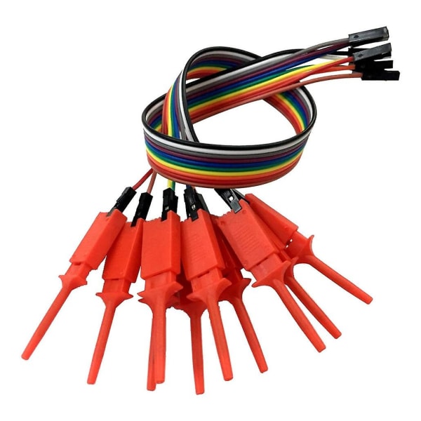 Logic Analyzer Cable Probe Test Kroker, Flate Test Kroker Med Wire Clips Logic Analyzer Test Kroker (røde) (10 stk)