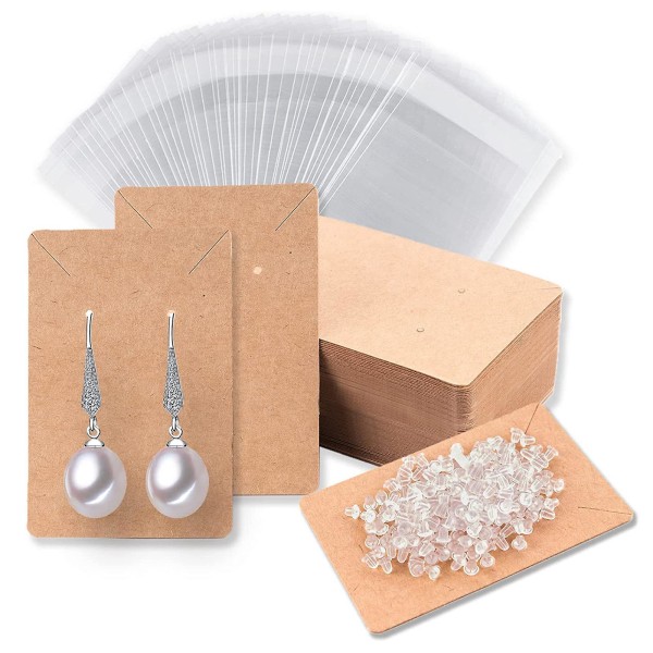 480pieces Clear Earring Backs Self Adhesive Bags For Earrings Display Card