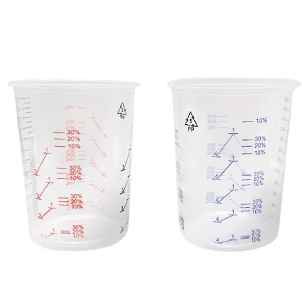 25 Plastik Malingblanding Kopper 600Ml Blandingsbeholder til Præcis Blanding af Maling og Væske (Tilfældig