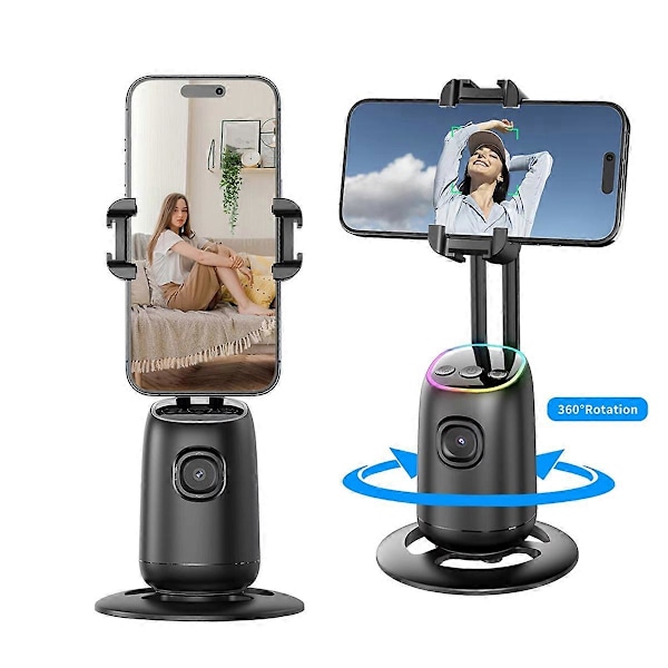 P05 AI Följ Gimbal 360 Rotation Ansiktsspårning Stabilisator Filmning Portabelt Skrivbord Mobiltelefonhållare