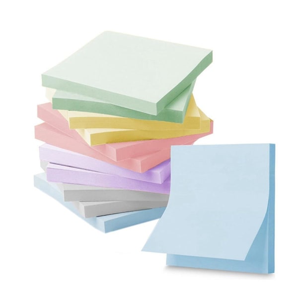 Super Sticky Notes, 3x3 tommer, 12 puder, Morandi-farver, Bulk Pack, Superior Stickiness, Eco-Friend