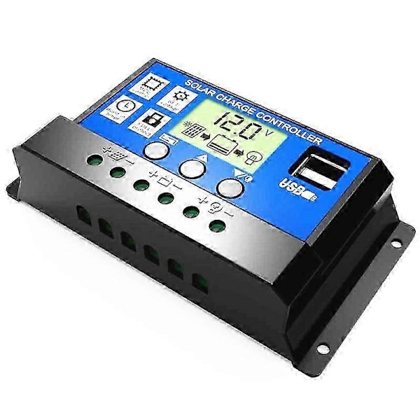 30A Aurinkopaneeliohjain HD LCD Akun Latausohjain Älykäs Ohjain Kotikäyttöön Katuvaloon