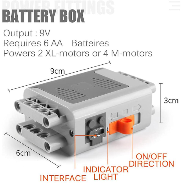 4-pak Teknologisk Power Function Motor Blok Sæt 1 Medium Motor, 1 Batteriboks, 1 Lyskabel, 1