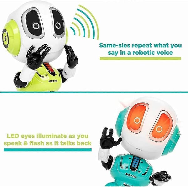 Snakkende Robot for Barn - Nye Smarte Leker for 3-9 År Gamle Gutter Jenter, Kule USB-Laderobotleker for 3+ År Gamle Gutter Jenter (Grønn)