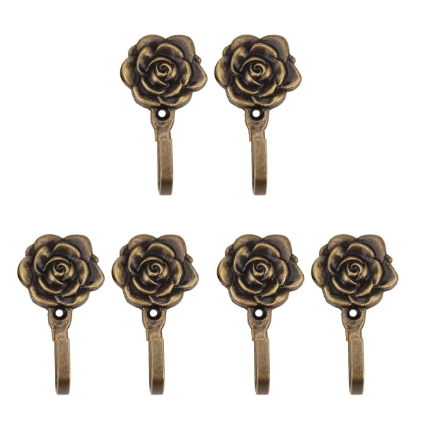 6pcs Metal Flower Curtain Tie Back Tieback Holders Wall Hooks Decor