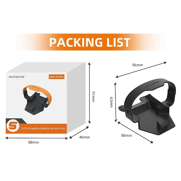 til Mini 4 Pro Bundle Propelblad Fastgørelsessæt Bundle Propel Chassis Beskyttelsescover, Sort O