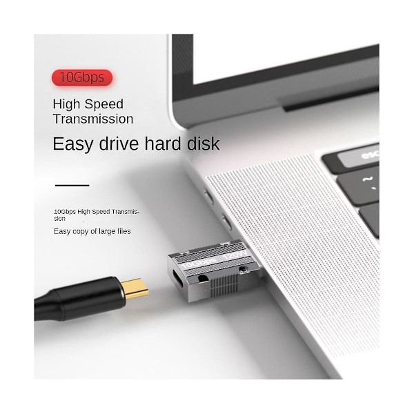120W sinkkiseos Type-C - USB Otg -sovitin 10 Gbps USB-uros - USB-C -naarasliitin puhelimen sovittimeen