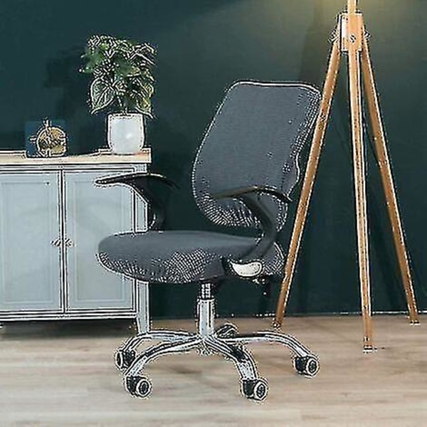 Stretch Slipcover Kontorsstol Cover Swivel Office Chair Swivel Chair, Grå
