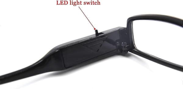 2 pakker nattlesebriller LED-leser unisex rektangulær svart (+2.25)