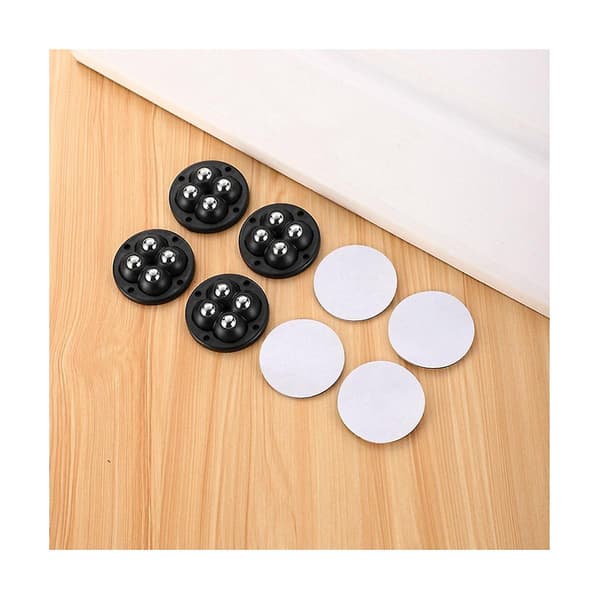 8 stk Selvklebende Ball Universal Hjul 4 Kuler Rustfritt Stål Hjulbase For Møbler Sengeside T