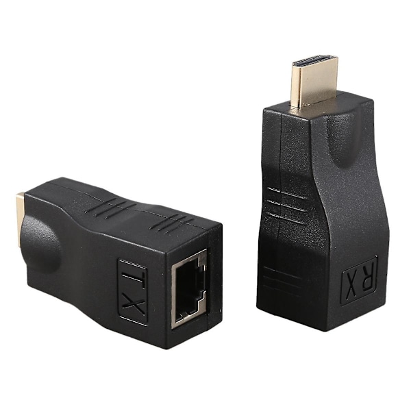 4K 3D HDMI-kompatibel 1.4 30M Extender till RJ45 över Cat 5e/6 Nätverk LAN Ethernet Adapter