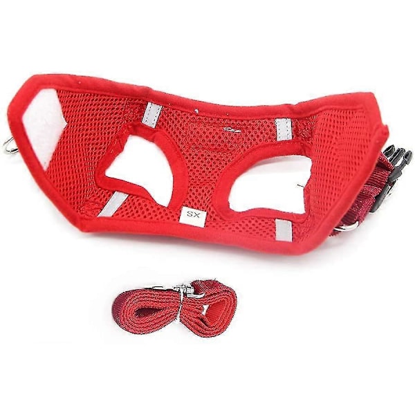 Mjuk Träningssele Väst Mesh Tyg Hundsele för Valpar, Katter, Små Djur Ps042 (xl, Röd)