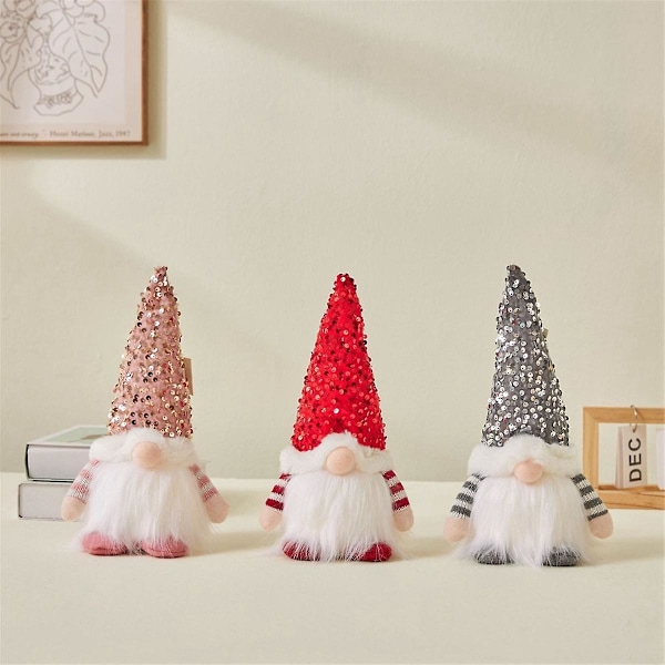 30cm Glødende LED Juledukke Elf Nisse med LED Lys Julepynt til Hjemmet Julenatvidad Ny Y