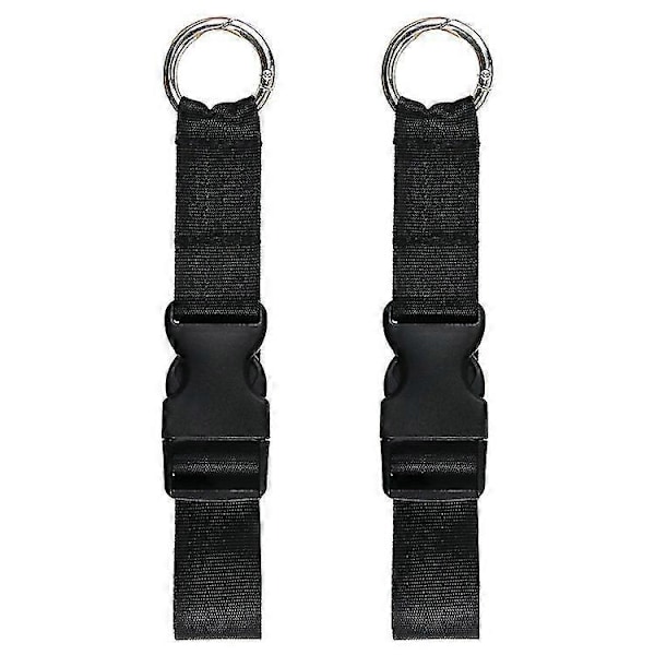 Barnevognskroge Barnevognsclips Stropper Clip Taske Til Din Barnevogn Klapvogn Kørestol Universal (2 stk, Sort)