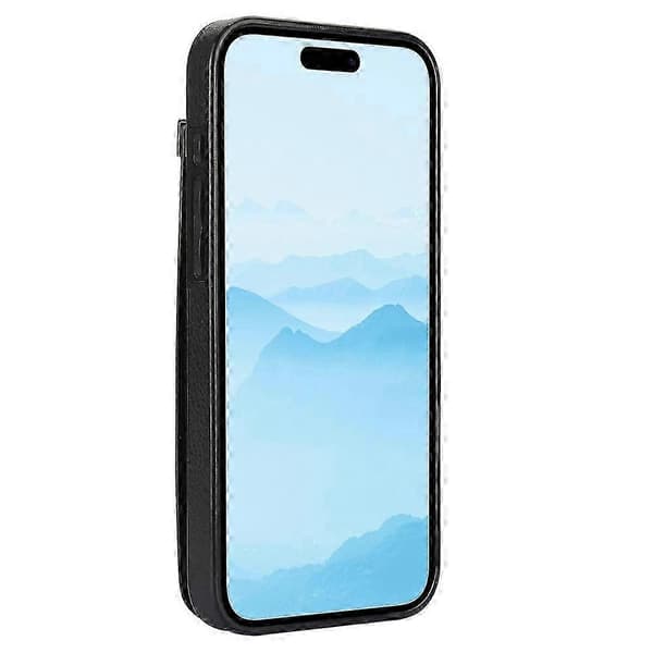Til iPhone 16 etui TPU+PU læder hardware dekorativt telefoncover med kortholder -