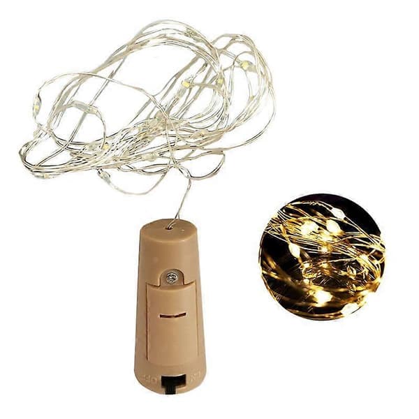 Flasklampor Fairy String Korkformade LED Bröllop Juldekoration 2M LED Yellow