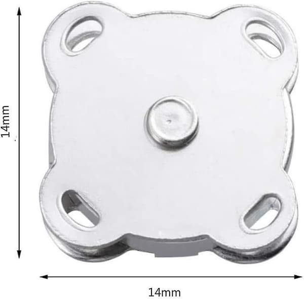 10 Set Sy På Magnetiska Plommonblomsknappar, Tryckknappar, Lås, Perfekt För Väskor Kläder (14mm, Silver)