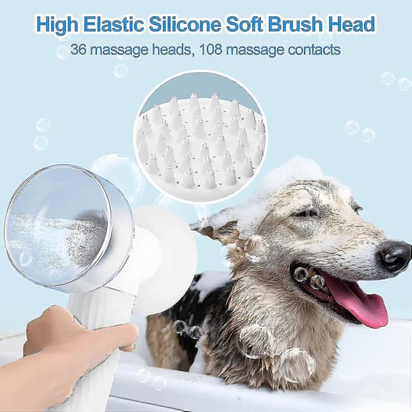 Hundebadebørste, Automatisk Skummende Hundeshampoo Børste, Silikone Hundebadebørste Med Sæbedispenser Til Hunde Katte