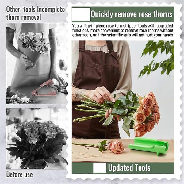 3-delt Rose Thorn Stripper Verktøy Tornfjerner for Roser