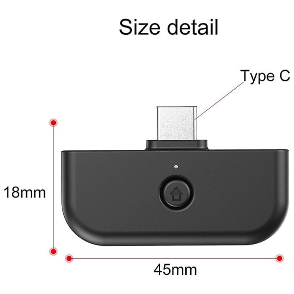 Bluetooth sovitin Nintendo Switchille USB C -liittimellä