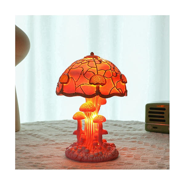 Färgad Växt-Serie Bordlampa Färgglad Sovrum Sängbord Svamp Retro Bord Nattlampa Atmosfär
