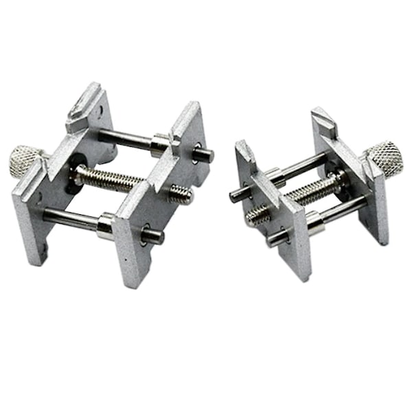 2-pack Metalliskt Urverksshållare med Fast Bas Multifunktion för Urmakare Urklämma Klockor Reparation
