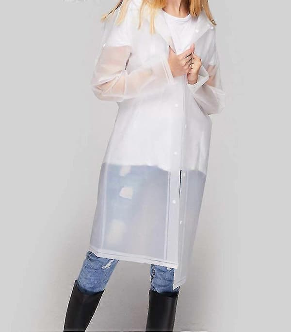Klar Eva Regnfrakk Kvinner Vanntett Regn Ponchoer Lang Regnklær, L