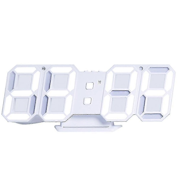 3D Digital Väckarklocka, LED-väggklocka med tid och 3 automatiska ljusstyrkenivåer, LED elektronisk klocka med snooze-funktion, modern nattlampa