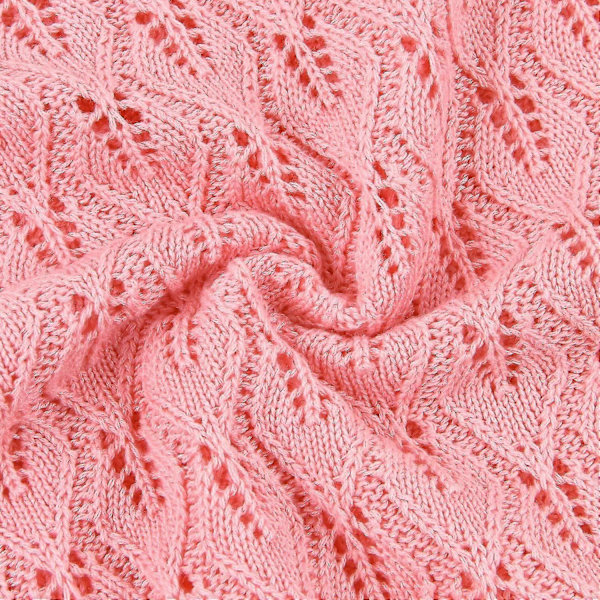100% Bomull Babyteppe / Koseteppe / Strikket Teppe, 100 Cm X 80 Cm (rosa)