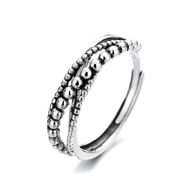 Ångestring med kopparplätering med vridbara pärlor Fidget Ring Stapelbar Ring