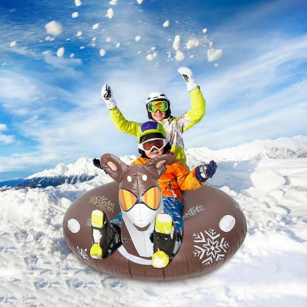PVC Kold-Resistent og Slidstærkt Materiale Oppustelig Snowboard Snemand Ski Ring Julekælk Ski