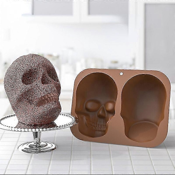 Stor Kraniekageform Halloween Gave Kranie Maske Bage Kageform