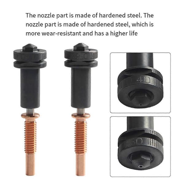 Uppgraderade Högflödes 0.4mm Munstycken Härdat Stål/Koppar/Titanium /TC4 Material för Hotends 3D-Skrivardelar