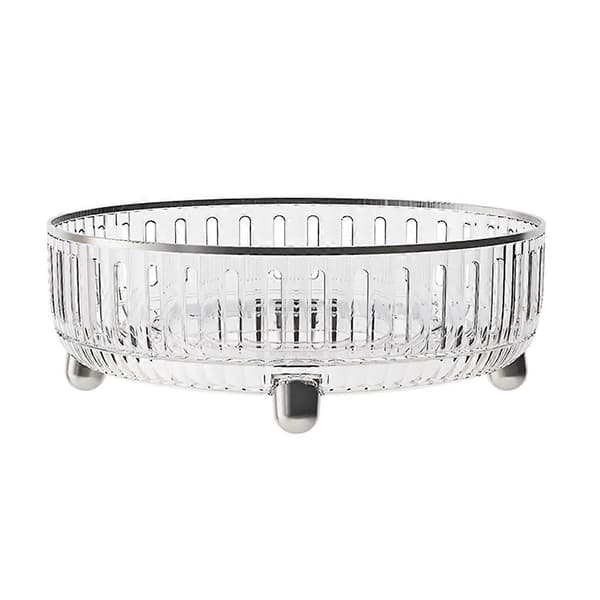 360-graders Roterende Makeup Organizer til Kommode, Kosmetikopbevaring med Rum til Parfumer, Transparent-Hvid, A