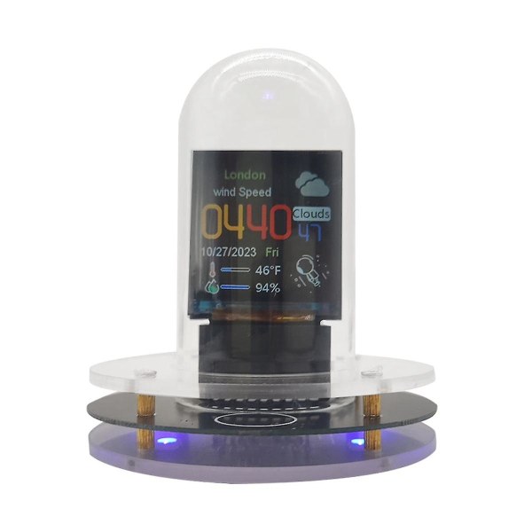 RGB Nixie -putkikello Älykäs WIFI-verkkoon kytketty LED-valoa lähettävä IPS-värinäyttö DIY Analoginen digitaalinen putki yövalo