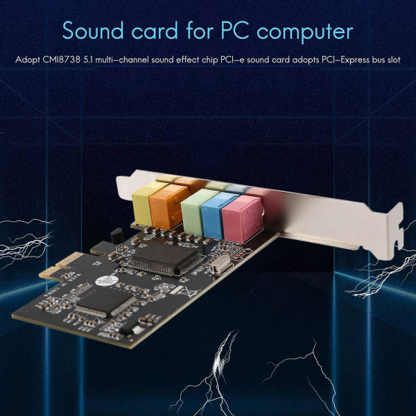 Pcie Ljudkort Pci-e X1 Cmi8738 Chip 32/64 Bit Ljudkort Stereo 5.1 Channel Desktop Inbyggt ljud